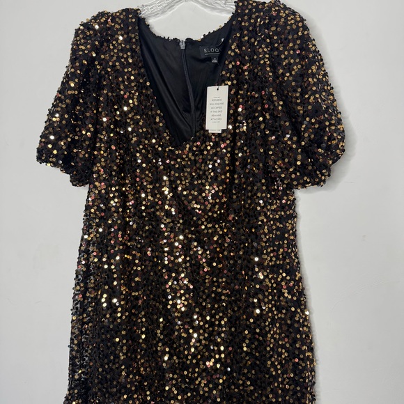 NWT Eloquii Sequin Puff Sleeve Dress 16 - Picture 5 of 15